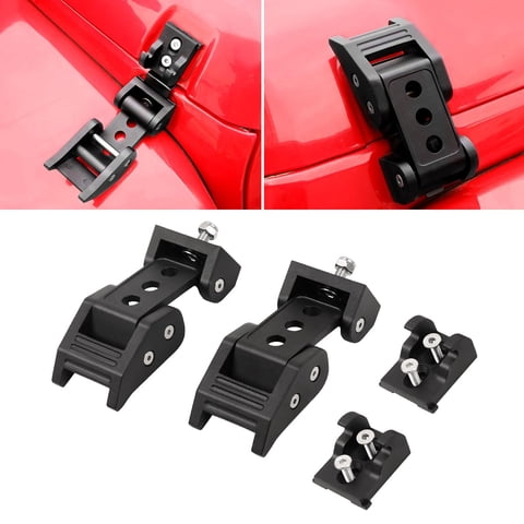 Xusx111 - Para Wrangler Hood Latch Lock Catch, Latches De Capucha De Aluminio Para Jeep Wrangler Negro Accesorios Exteriores 1Pcs