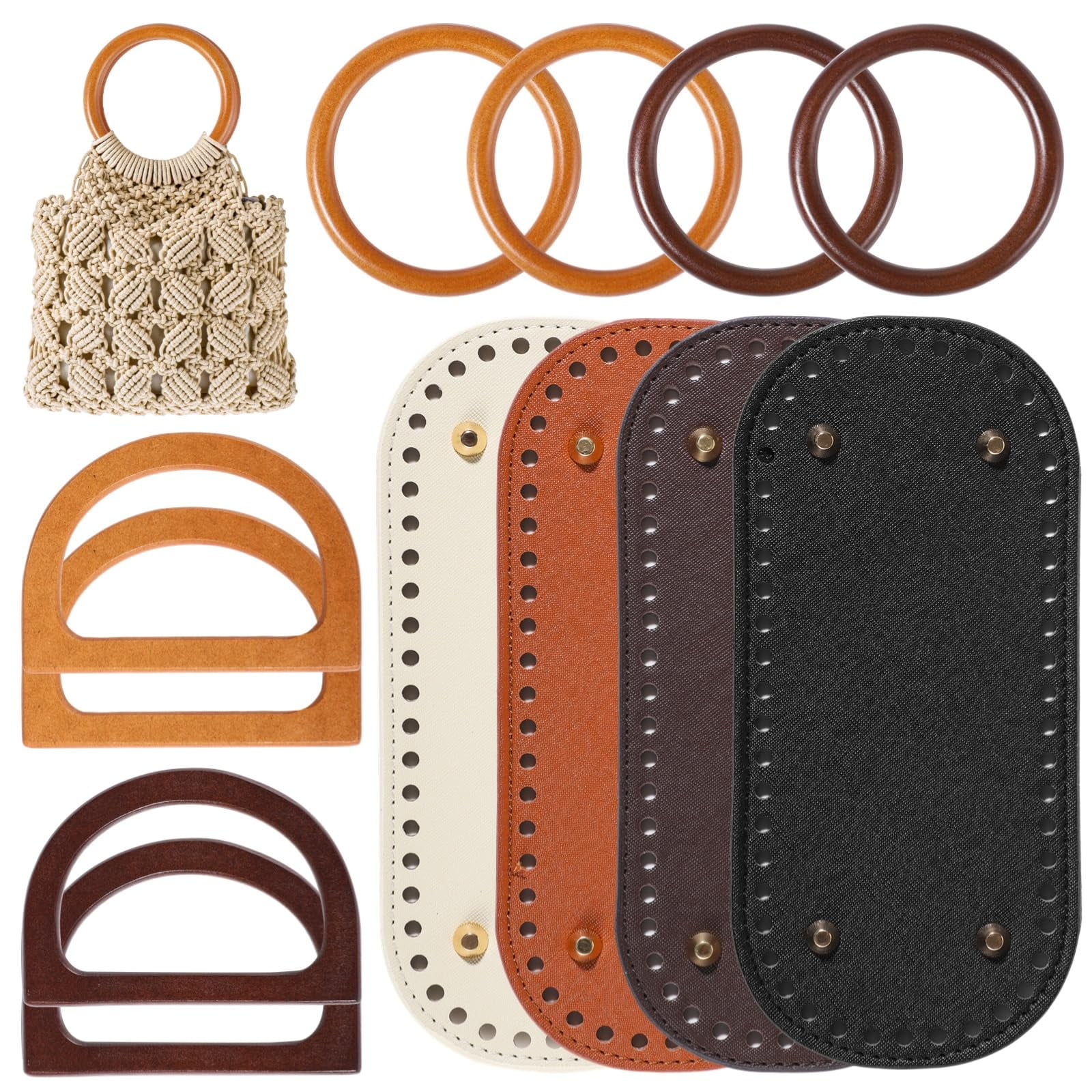 Set De Bases Para Bolsos Y Asas De Madera Toyosport, 12 Piezas