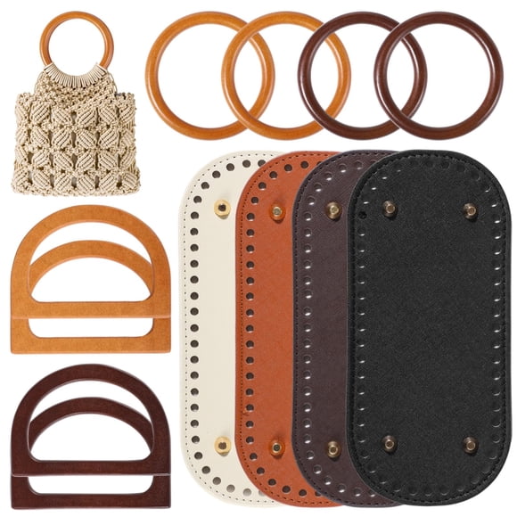 Set de bases para bolsos y asas de madera Toyosport, 12 piezas