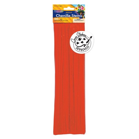 Limpiapipas Creativity Street, 30 Cm X 4 Mm, 100 Unidades, Color Rojo