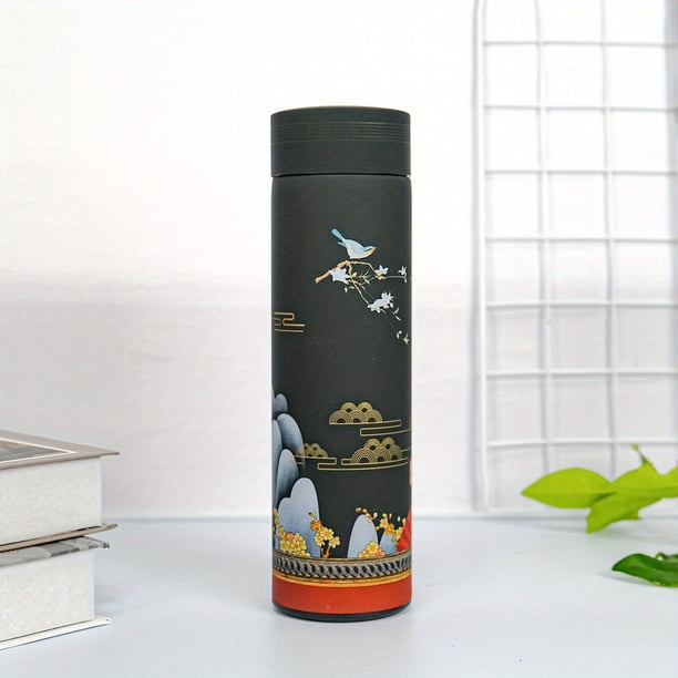 16.9oz Stainless Steel Vacuum Cup - Chinese Style Cartoon Pattern Insulated Water Cup - Keep Drinks Cold & Hot!