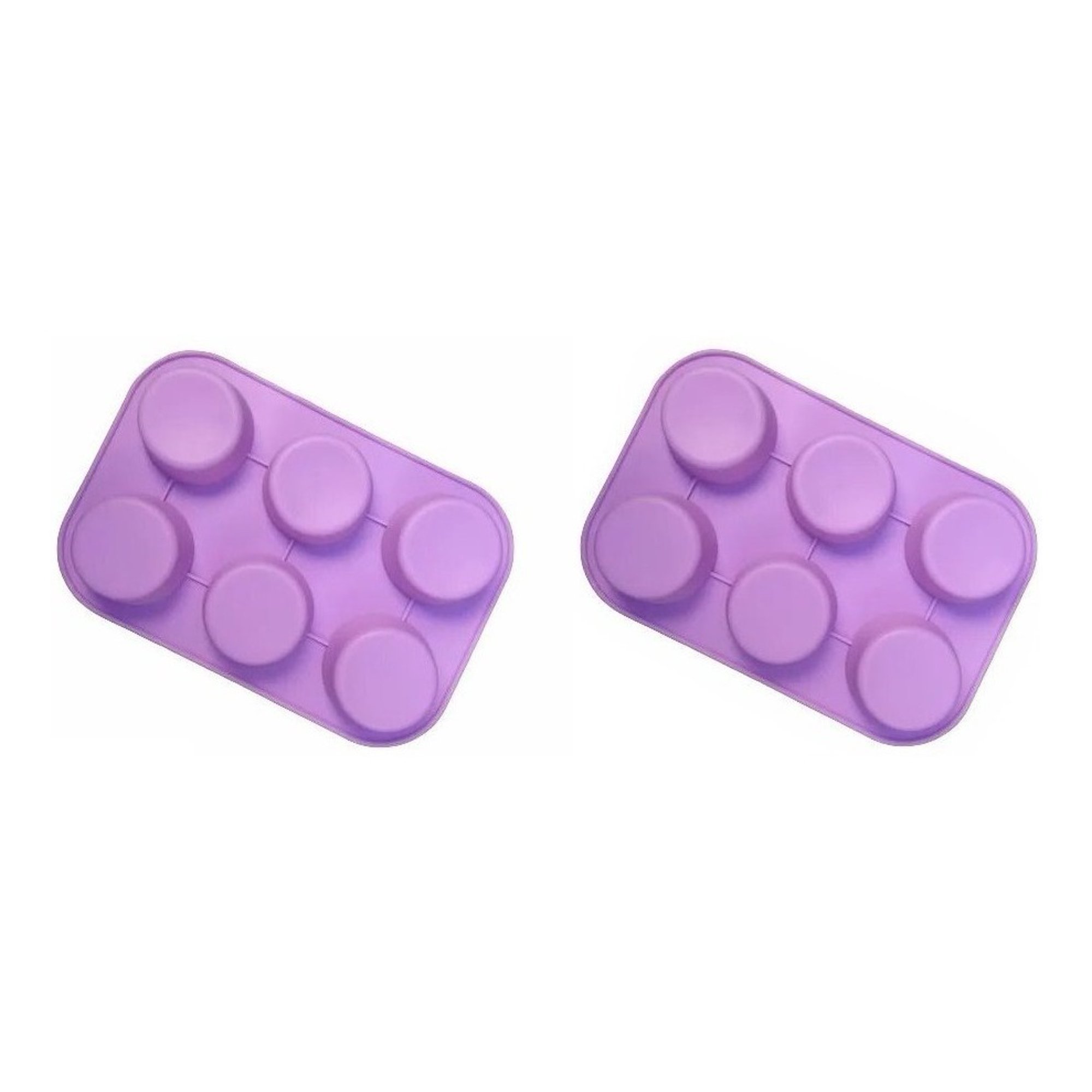 Genérico - Pack X2 Moldes Silicona Moldes Cupcake Molde 6 Cavid Muffin