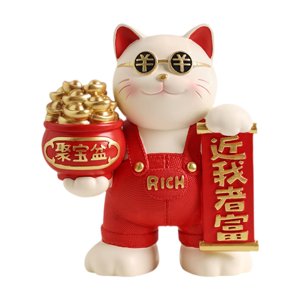 Magideal - Estatua De Gato De La , Figura De Gato De , Escultura De Animal De Resina De Gato Coleccionable Para Sala De Estar, Estudio, Apertura