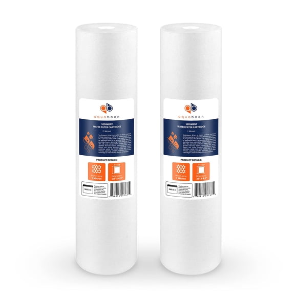 Filtro de agua Aquaboon Well Water de 1 micrón, 20 x 4,5, paquete de 2