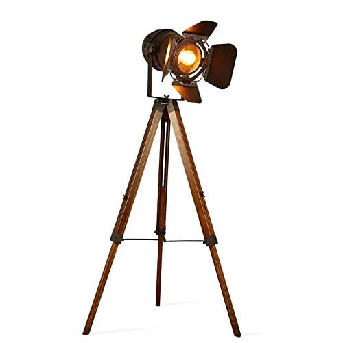 Dec Luce Decoluce Lighting - Lámpara Dec Luce Decoluce Vintage De Pie Con Trípode 140 Cm De Madera