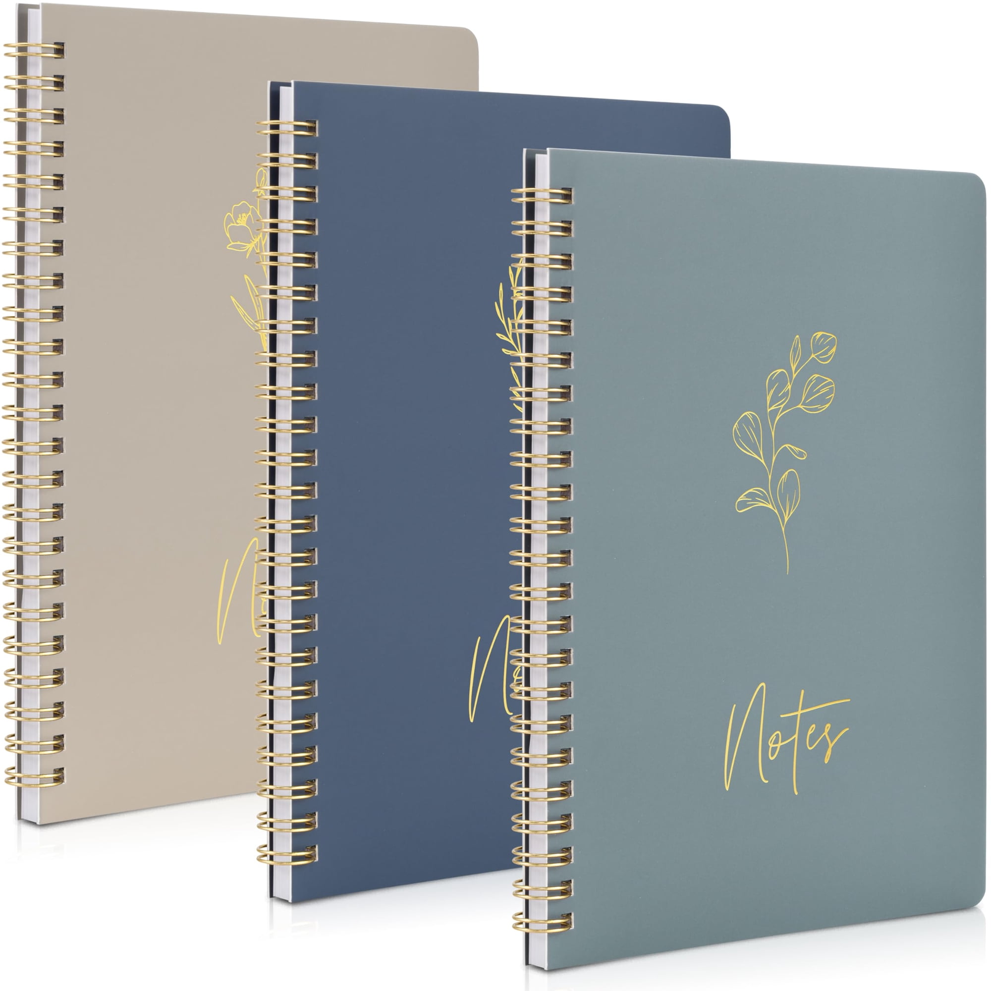 Juego De Cuadernos Zicoto Aesthetic Spiral College Riled, 20 X 15 Cm, Paquete De 3