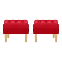Bodevir - Set Pouf Wood 1C Felpa 05 Rojo
