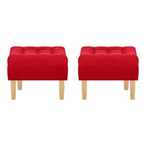 Bodevir - Set Pouf Wood 1C Felpa 05 Rojo