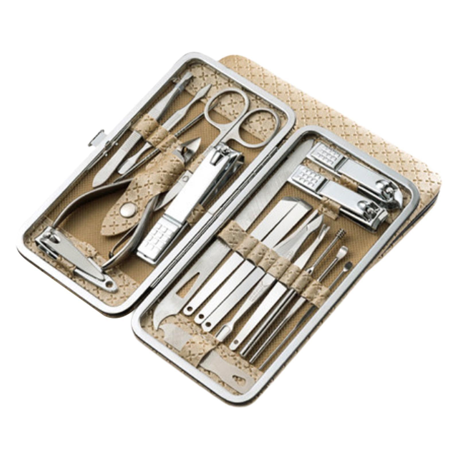 Ioensy - Cortauñas Set De Aseo Regalos Set De Herramientas De Manicura Para Novio Mujer Anciano Amarillo