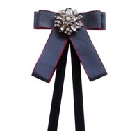 Magideal - Broche De Cinta De Corbata De Lazo, Decoración De Corbata De Bownot, Alfiler De Cuello Para Mujeres, Elegante Corbata De Diamantes De Imitación Para Marina De Guerra