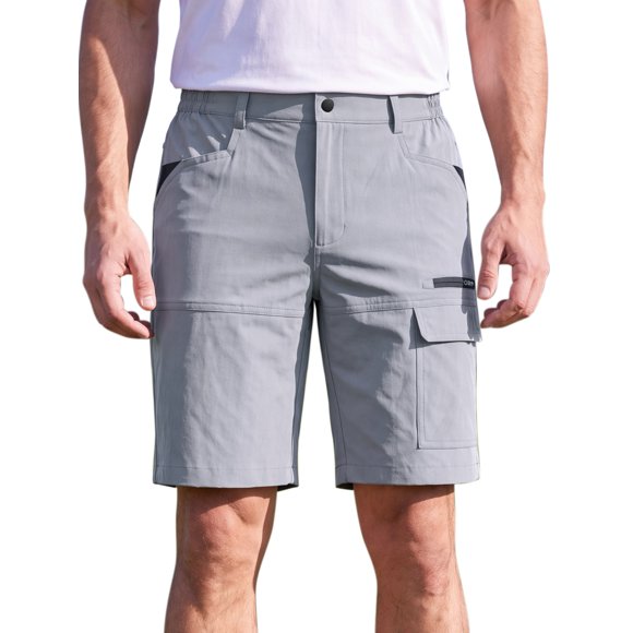 INSPIRE CHIC Pantalones Cortos de Carga de Verano para Hombre con Bolsillos para Senderismo al Aire Libre y Golf para un Estilo de Vida Activo L Gris