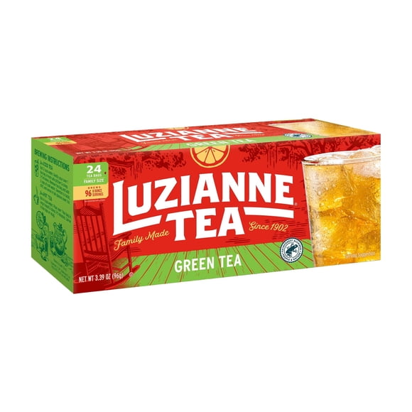 Bolsitas de té verde Tea Luzianne, tamaño familiar, caja de 24 unidades (paquete de 1)