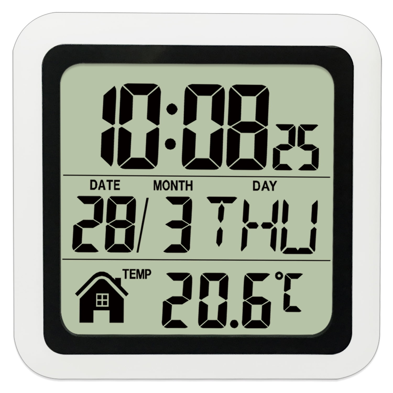 Xusx111 - Reloj De Pared De Ducha De Baño Digital, Reloj Impermeable De Interior Con Succión, Opción Flexible Para Colgar O De Pie, Reloj De Pantalla Lcd Pequeña De Cocina Silenciosa Moderna (blanco)