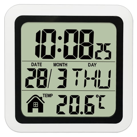 Xusx111 - Reloj De Pared De Ducha De Baño Digital, Reloj Impermeable De Interior Con Succión, Opción Flexible Para Colgar O De Pie, Reloj De Pantalla Lcd Pequeña De Cocina Silenciosa Moderna (Blanco)