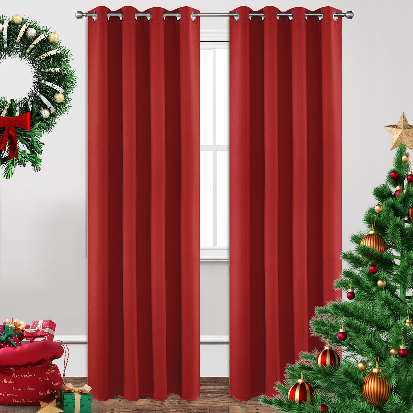 Cortinas Blackout Joydeco Térmicas Aislantes 240x240 Cm Rojas