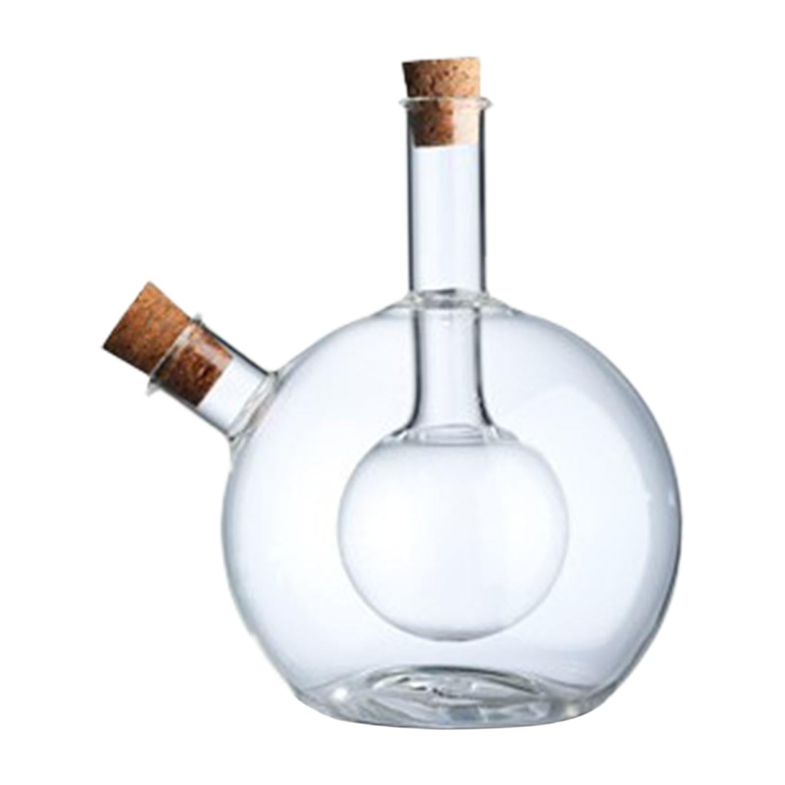 Magideal - Dispensador De Aceite De Cocina Botella De Racimo De Uvas Vidrio Botella De Aceite De Oliva De Vidrio Transparente Vinagrera Con Tapones De Corcho