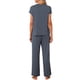 thumbnail image 3 of INSPIRE CHIC Conjunto de Pijama de Manga Corta para Mujer con Bolsillos, Conjunto de Descanso de Modal Suave y Pantalones Largos para Dormir S Gris Oscuro, 3 of 6