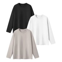 Genérica - Pack 3 Camisetas Niños Manga Larga Algodón Con Bambu7-8