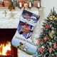 thumbnail image 1 of Amada la Aventura Tema: Calcetines de Navidad, fino lino blanco para colgar en escaleras y chimenea, decoración navideña para el hogar, regalo de Navidad.54cm×38cm, 1 of 5