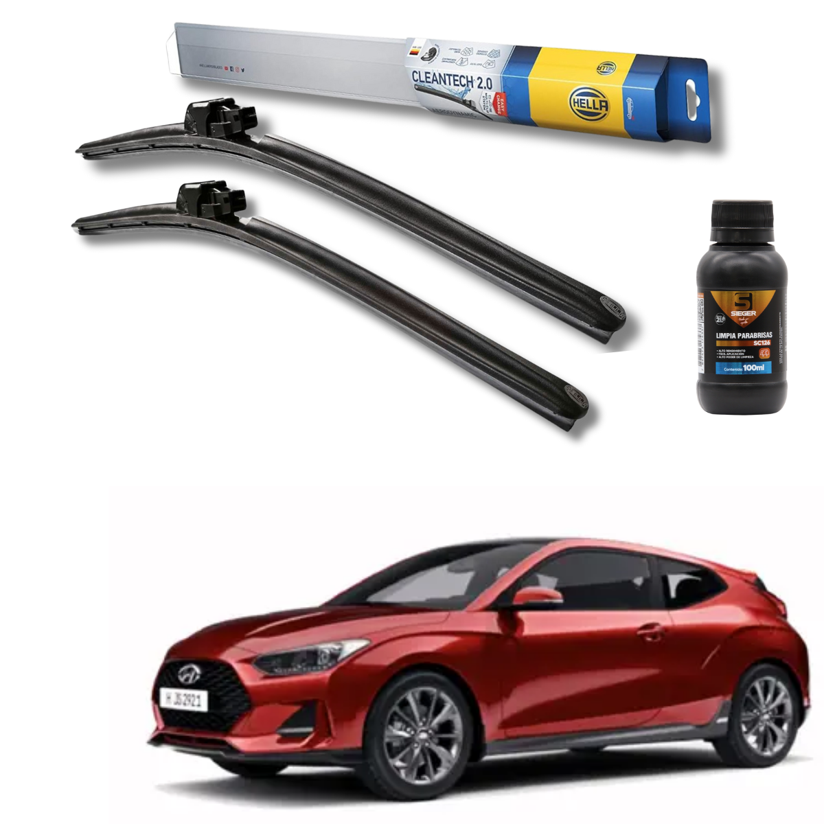 Plumillas Hella Cleantech Para Hyundai Veloster 2019-2023