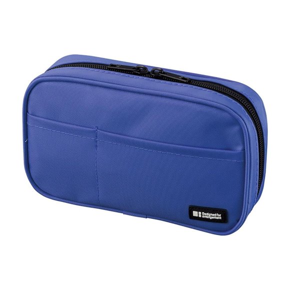 Estuche para lápices LIHIT LAB de gran capacidad con 4 compartimentos, color azul