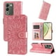 thumbnail image 1 of Funda tipo cartera FOXDOCK para Vivo V29E , diseño girasol en relieve, cuero PU, cierre magnético, soporte y tarjetero, 1 of 5