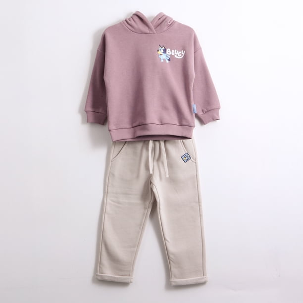 Conjunto Buzo Niña Hoodie Back Print Morado Bluey