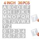 thumbnail image 1 of Plantillas de letras YEAJON 10 cm 36 piezas reutilizables de plástico, 1 of 8