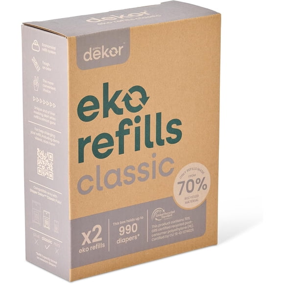 Diaper Dekor CLASSIC Diaper Pail Refills 2 Count Unscented E