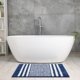 thumbnail image 5 of Alfombra de baño de chenilla a rayas con bordes REGALWOVEN, alfombra de piso de baño antideslizante, lavable a máquina azul 20" x 32", 5 of 6