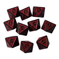 Magideal - 10 Piezas Dados De 15 Mm Dados De Juego De 8 Lados D8 Dados Poliédricos Juguetes De Enseñanza De Matemáticas Acrílicas Favores De Fiesta Dados D8 Jueg Rojo
