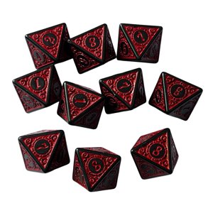 Magideal - 10 Piezas Dados De 15 Mm Dados De Juego De 8 Lados D8 Dados Poliédricos Juguetes De Enseñanza De Matemáticas Acrílicas Favores De Fiesta Dados D8 Jueg Rojo