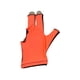 thumbnail image 2 of Snooker Open Pool Cue Glove Mitts Snooker Cue Glove 3 Fingers Guante De Billar Negro Naranja, 2 of 5