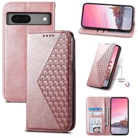 Funda Flip Foxdock Para Google Pixel 7 , Estilo Billetera Con Diseño Rombo, Correa De Mano Y Soporte, Uso Diario