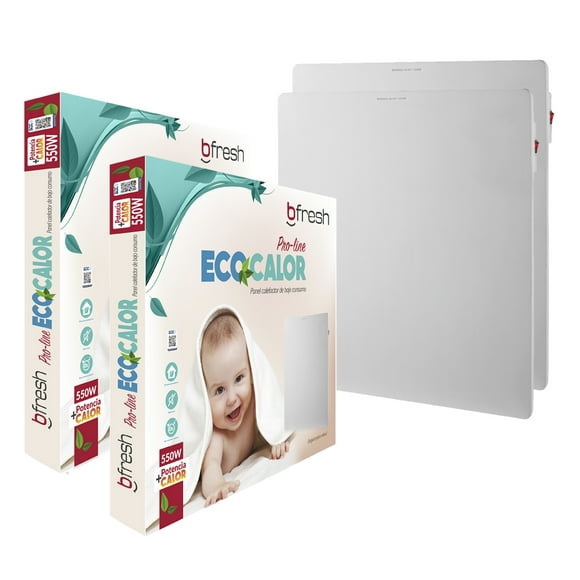 Pack 2 Paneles Murales Calefactores 550w Blanco