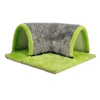 Magideal - Túnel Para Animales Pequeños, Escondite De Conejillo De Indias, Estera Extraíble Portátil Para Dormir Y Jugar, Cama Y Túnel 2 En 1, Nido Para Mascotas Gris