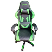 X- Zone - Silla Gamer Escritorio Xzone Cgr-01 Gamer Ergonómica Negra Y Verde Con Tapizado De Cuero Sintético