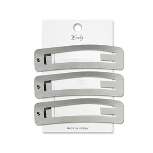 Besty - Set Clip Rectangular Plateado 3U Plateado