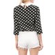 thumbnail image 3 of INSPIRE CHIC Blusa de Mujer con Cuello Peter Pan en Contraste, Mangas 3/4, Camisa L Negra, 3 of 8