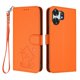 thumbnail image 1 of Funda Billetera con Relieve de Gato para Honor X6D, Naranja, 1 of 6