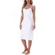 thumbnail image 4 of INSPIRE CHIC Camisón de Satén para Mujer Midi con Tirantes Ajustables de Espagueti Sedoso Sexy Camisón Camisola Vestido de Pijama 2XL Blanco, 4 of 6