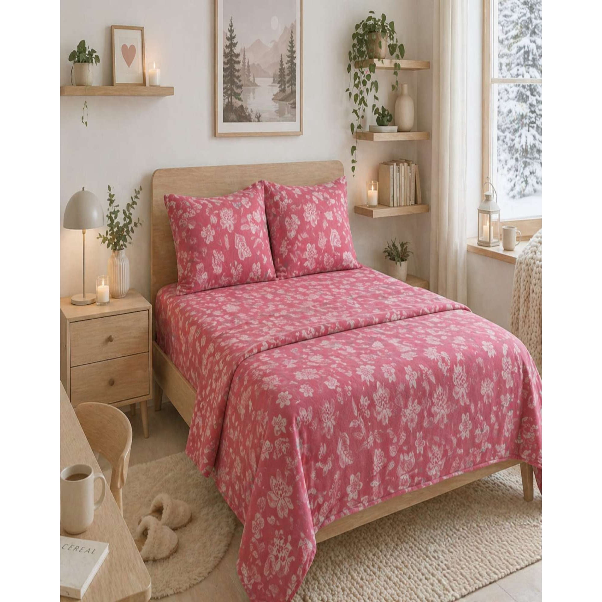 Mylhogar - Juego De Sabanas Polar Estampadas Ultra Suaves King