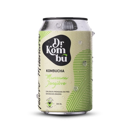 Bebida Kombucha Manzana Jengibre Lata 355 ml Dr Kombú
