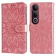 thumbnail image 3 of Funda tipo cartera FOXDOCK para Vivo V50 Lite , diseño girasol en relieve, cuero PU, cierre magnético, soporte y tarjetero, 3 of 5