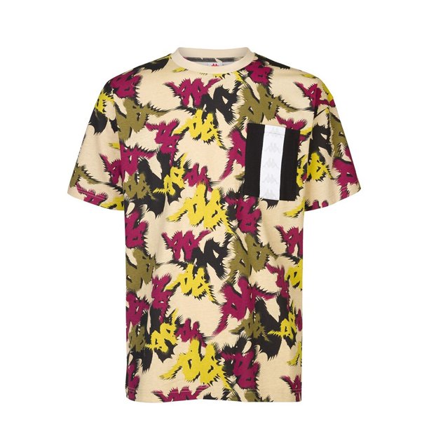 Polera 222 Banda Men Fapo Beige Violet Graphic