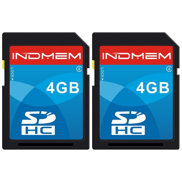 Tarjeta SD INDMEM 4GB SDHC clase 4 para cámara digital, 2 paquetes