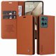 thumbnail image 5 of Funda Billetera de Cuero para Motorola Edge 50 5G con Tarjetero y Soporte - Tapa Magnética Marrón, 5 of 6