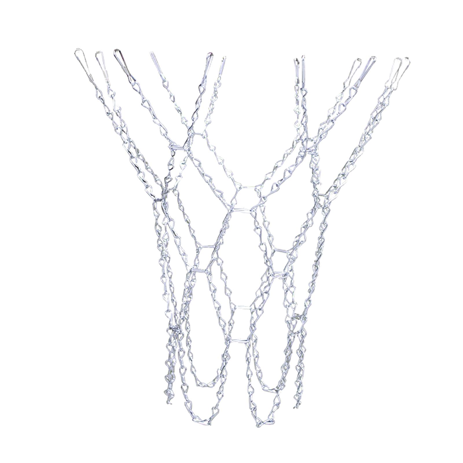 Magideal - Red De Baloncesto Metálica Con Cadena, Ideal Para Artículos Deportivos, Resistente A La Intemperie, Robusta, Lisa, De Rápida Instalación Con Ganchos,