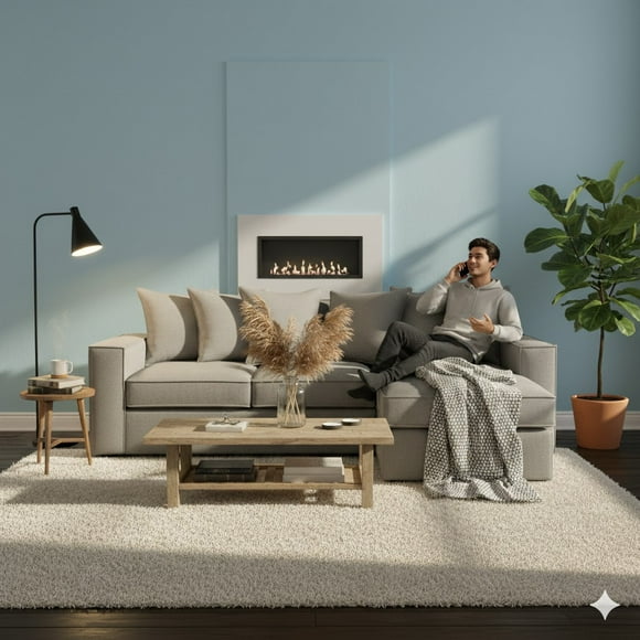 Seccional Libre disposicion Baco Gris con resortes full comfort plus&nbsp;