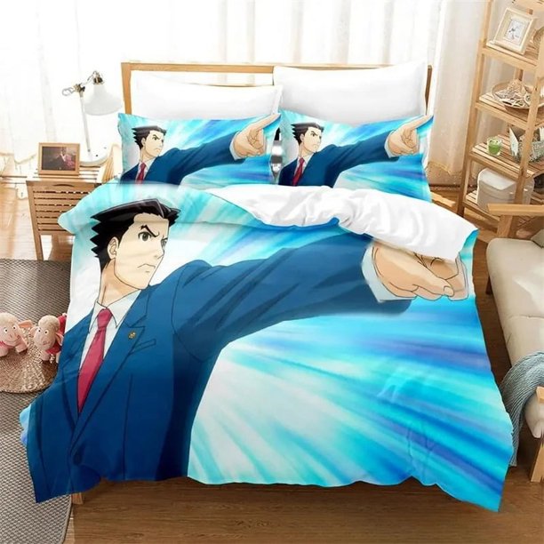 ed Ace Attorney Bedding Set,Duvet Cover Comforter Bed Set Quilt Cover Pillowcase,King Queen Twin Size Boys GirlsBed Sheets